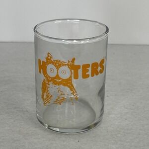 Hooters Owl Shot Glass Man Cave Bar Novelty Souvenir Gift Orange Clear